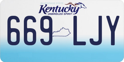 KY license plate 669LJY