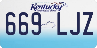 KY license plate 669LJZ