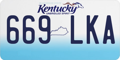 KY license plate 669LKA