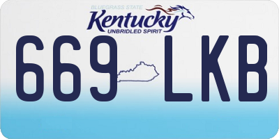 KY license plate 669LKB