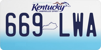 KY license plate 669LWA