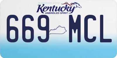 KY license plate 669MCL