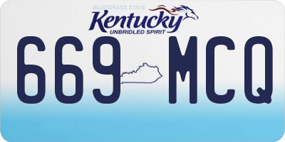 KY license plate 669MCQ