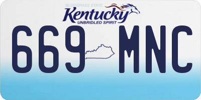 KY license plate 669MNC