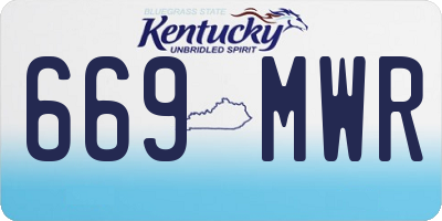 KY license plate 669MWR