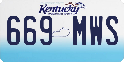 KY license plate 669MWS