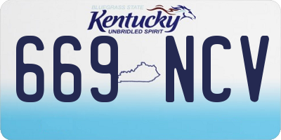 KY license plate 669NCV
