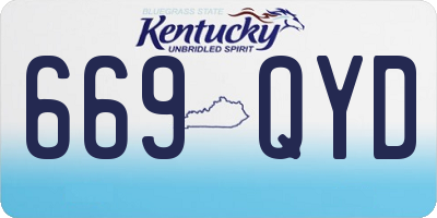 KY license plate 669QYD