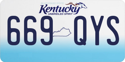 KY license plate 669QYS