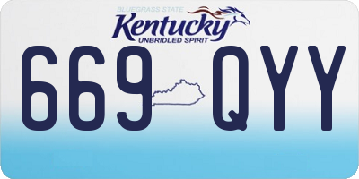 KY license plate 669QYY