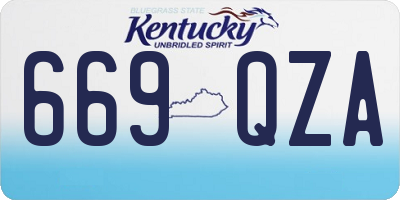 KY license plate 669QZA
