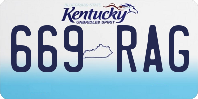 KY license plate 669RAG