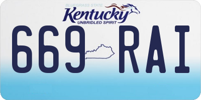 KY license plate 669RAI