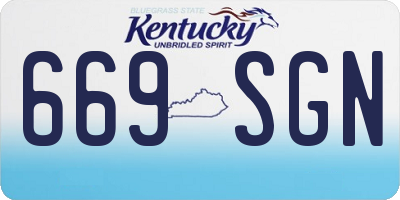 KY license plate 669SGN