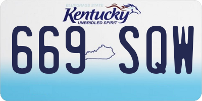 KY license plate 669SQW