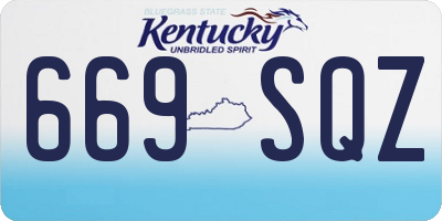 KY license plate 669SQZ