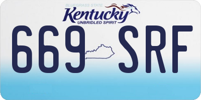 KY license plate 669SRF