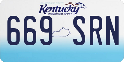 KY license plate 669SRN