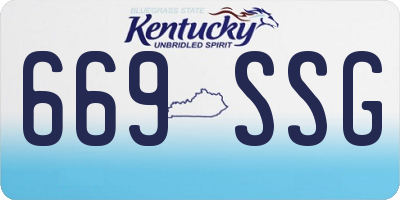 KY license plate 669SSG