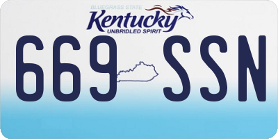 KY license plate 669SSN