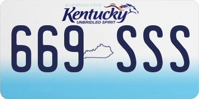 KY license plate 669SSS