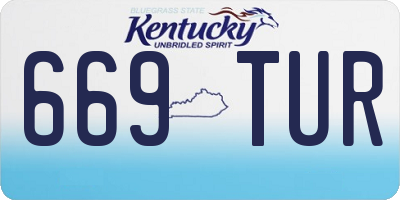 KY license plate 669TUR