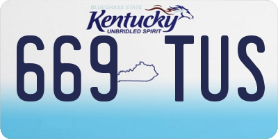 KY license plate 669TUS