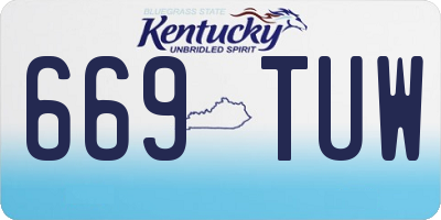KY license plate 669TUW
