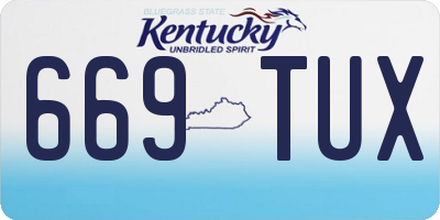 KY license plate 669TUX