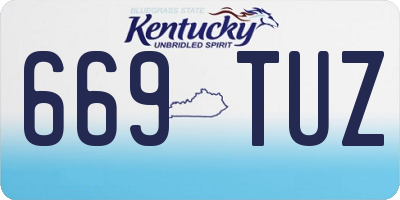 KY license plate 669TUZ