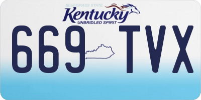 KY license plate 669TVX
