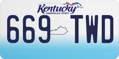 KY license plate 669TWD