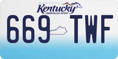 KY license plate 669TWF