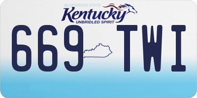 KY license plate 669TWI