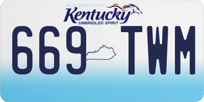 KY license plate 669TWM