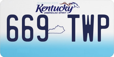 KY license plate 669TWP
