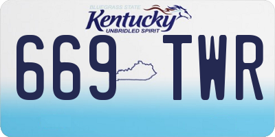 KY license plate 669TWR