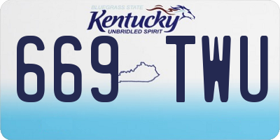 KY license plate 669TWU