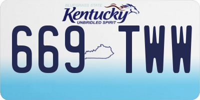 KY license plate 669TWW