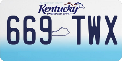 KY license plate 669TWX