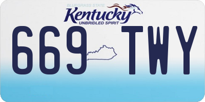 KY license plate 669TWY