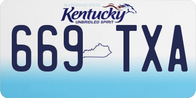 KY license plate 669TXA