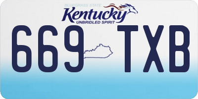 KY license plate 669TXB
