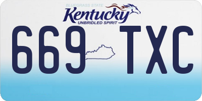 KY license plate 669TXC