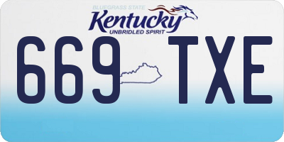 KY license plate 669TXE