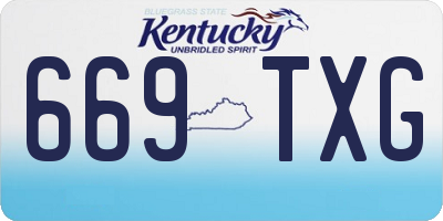 KY license plate 669TXG