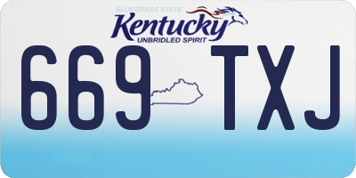 KY license plate 669TXJ