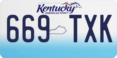 KY license plate 669TXK