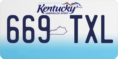 KY license plate 669TXL