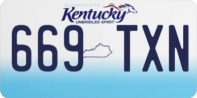 KY license plate 669TXN